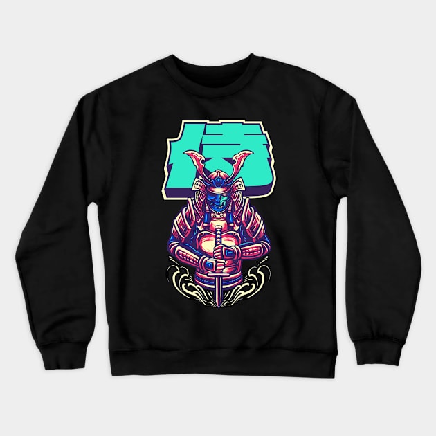 Cyborg Samurai Bushido Warrior Cyber Aesthetic Crewneck Sweatshirt by Alex21